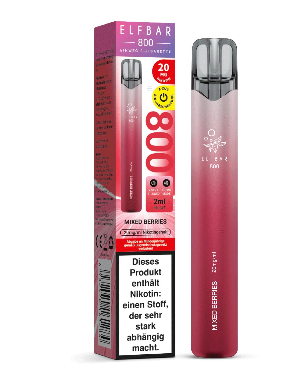 Elfbar 800 Einweg E-Zigarette Mixed Berries 20mg - Smokers Paradise