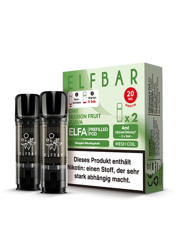 ELFA Pods Kiwi Passion Fruit Guava (2 Stück) 20mg - Smokers Paradise