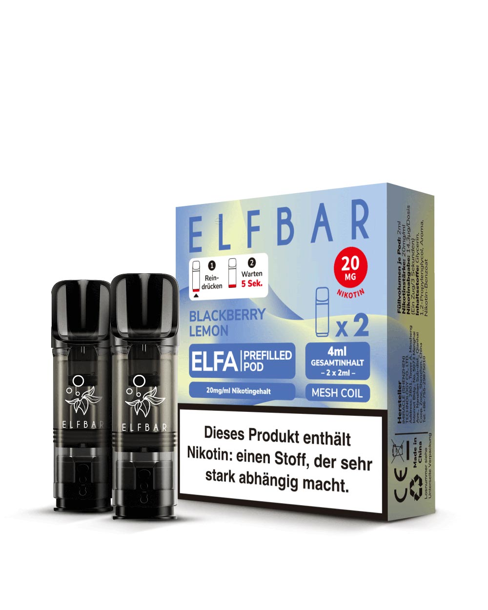 ELFA Pods Blackberry Lemon (2 Stück) 20mg - Smokers Paradise