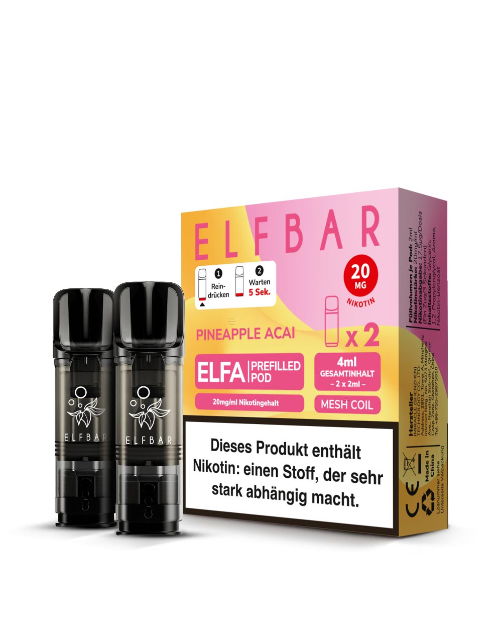 ELFA Pods Pineapple Acai (2 Stück) 20mg - Smokers Paradise