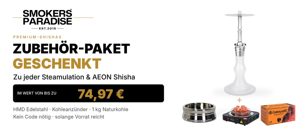 Zubehör-Paket geschenkt zu jeder Steamulation und AEON Shisha
