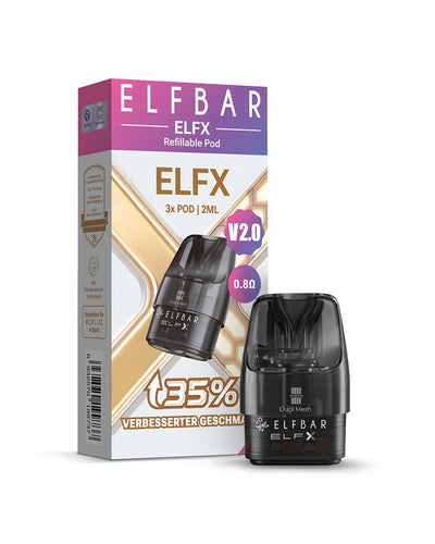ELFX 2ML Dual Mesh Refillable Pod.3 x 0,8 Ohm - Smokers Paradise