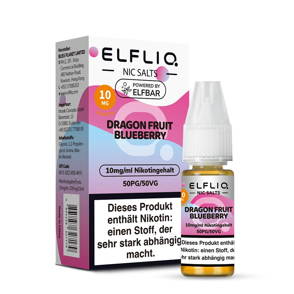 Elfbar ELFLIQ Dragonfruit Blueberry Nikotinsalz Liquid 10ml