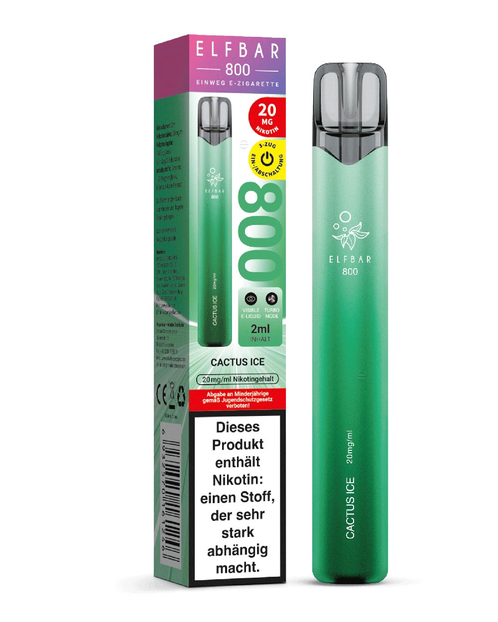Elfbar 800 Einweg E-Zigarette Cactus Ice 20mg - Smokers Paradise