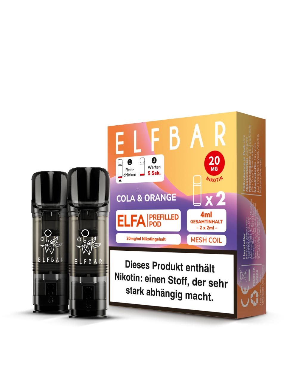 ELFA Pods Cola Orange (2 Stück) 20mg - Smokers Paradise