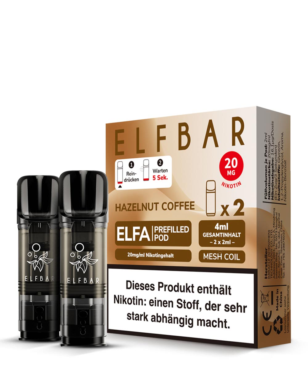 ELFA Pods Hazelnut Coffee (2 Stück) 20mg - Smokers Paradise