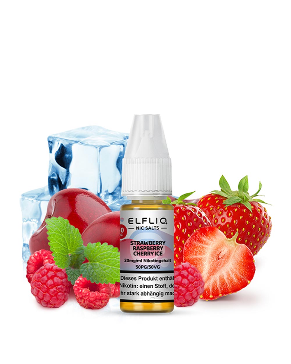 Elfliq Strawberry Raspberry Cherry Ice Nikotinsalz Liquid 10ml - Smokers Paradise