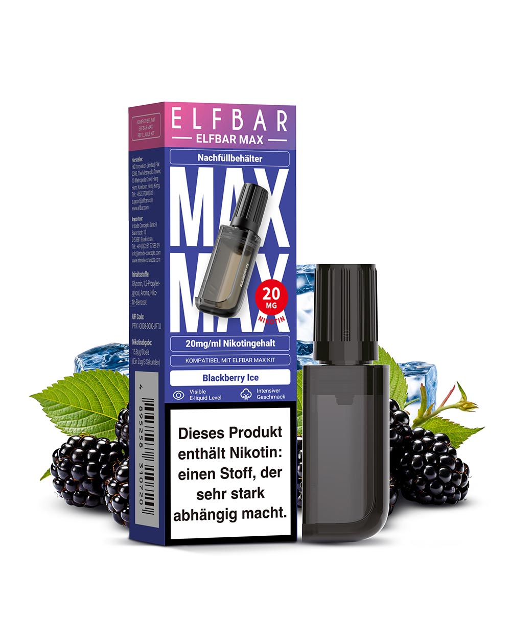 Elfbar Max Pod Blackberry Ice 20mg - Smokers Paradise