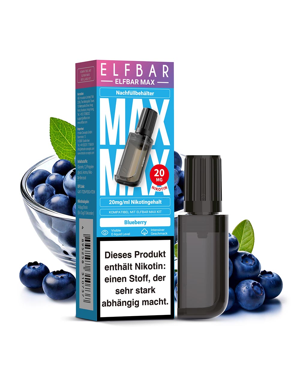 Elfbar Max Pod Blueberry 20mg - Smokers Paradise