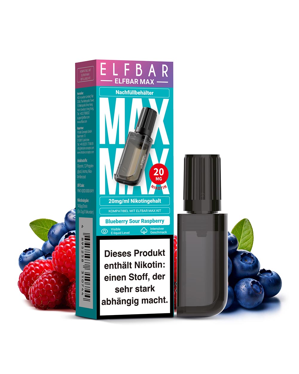 Elfbar Max Pod Blueberry Sour Raspberry 20mg - Smokers Paradise