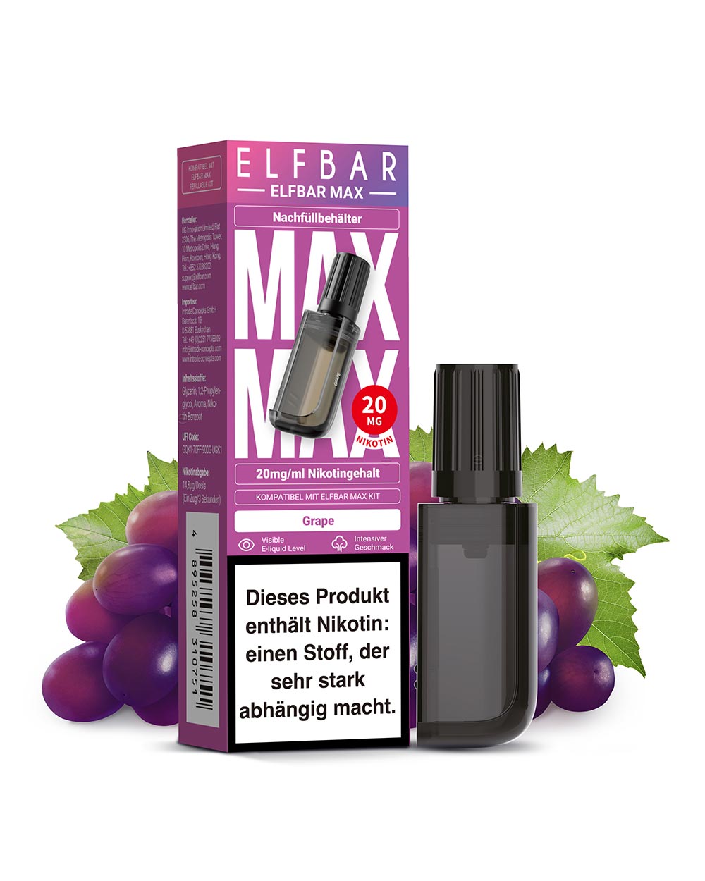 Elfbar Max Pod Grape 20mg - Smokers Paradise