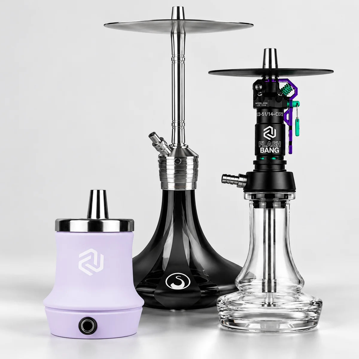 Shishas: moderne Edelstahl-Shishas mit Glasbowl