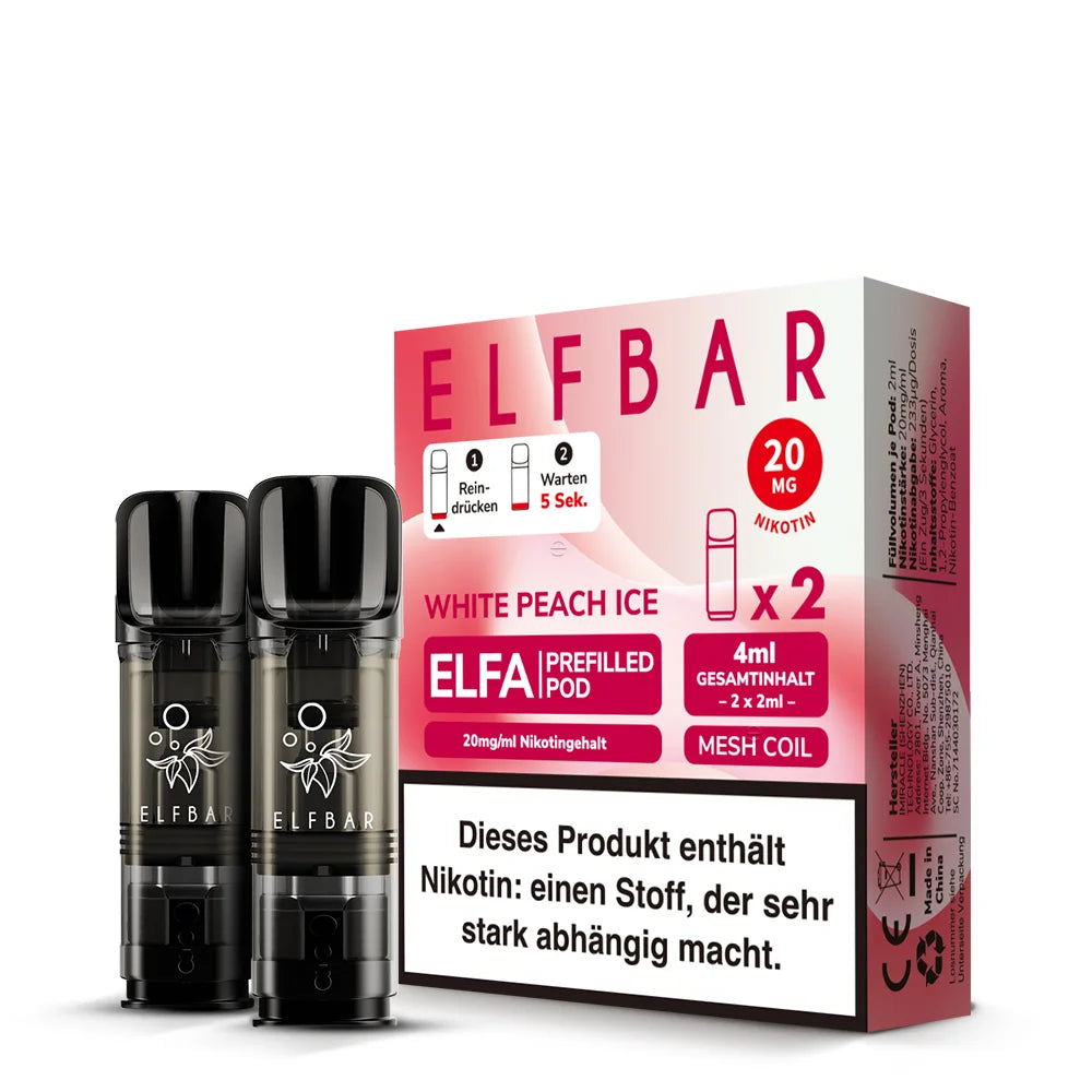 Elfbar Elfa Pods White Peach Ice 20mg (2 Stück)